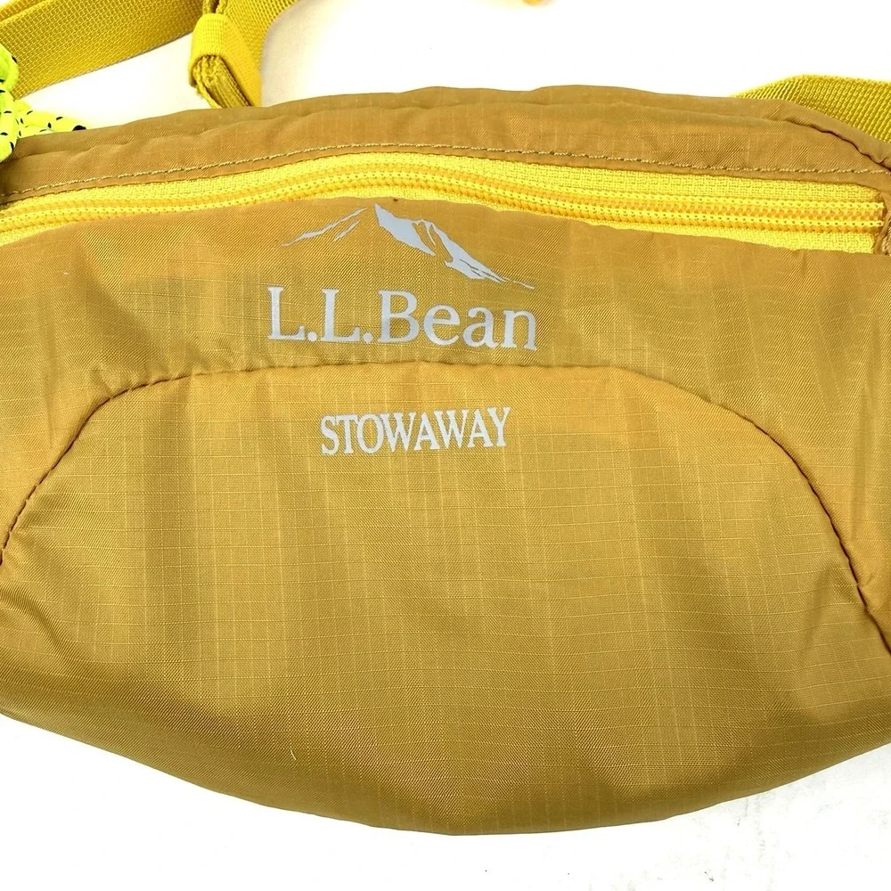 LL Bean Stowaway Bag Yellow Nylon Waist Pack Ultralight Outdoor Hiking‎ New